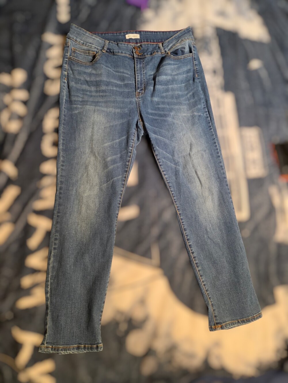 Kiki LaRue Plus Size Mid Rise Skinny Jeans 22 Medium Wash Stretch Denim
